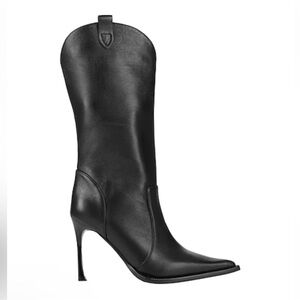 Jeffrey Campbell Black Leather Stiletto Heel Boots